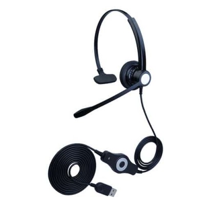 合镁U301客服耳麦USB接口头戴式话务耳机