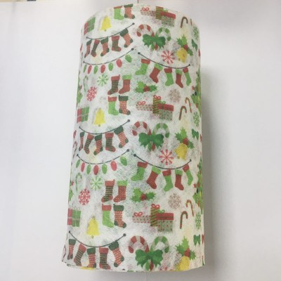 新款水刺布 圣诞树水刺布 印花水刺布 可定制