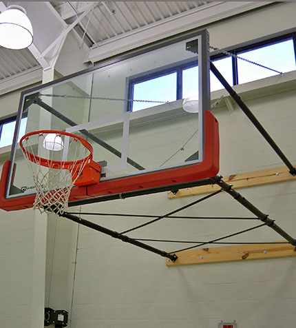 领先凯锐墙面壁挂固定篮球架高度可调节2.44m-3.05m