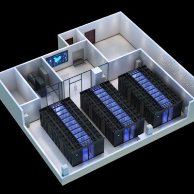 西安微模块机房|数据中心|动环建设效果图制作出图