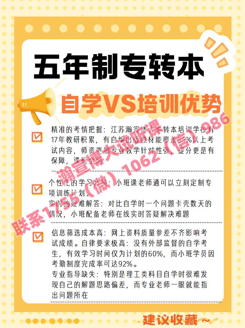 金陵科技学院自动化五年制专转本辅导班瀚宣博大录取率高
