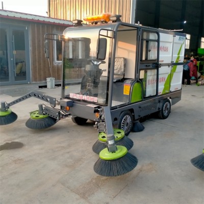 环卫挂桶纯电动四轮7刷扫地车电动四轮7刷道路清扫车多少钱一台